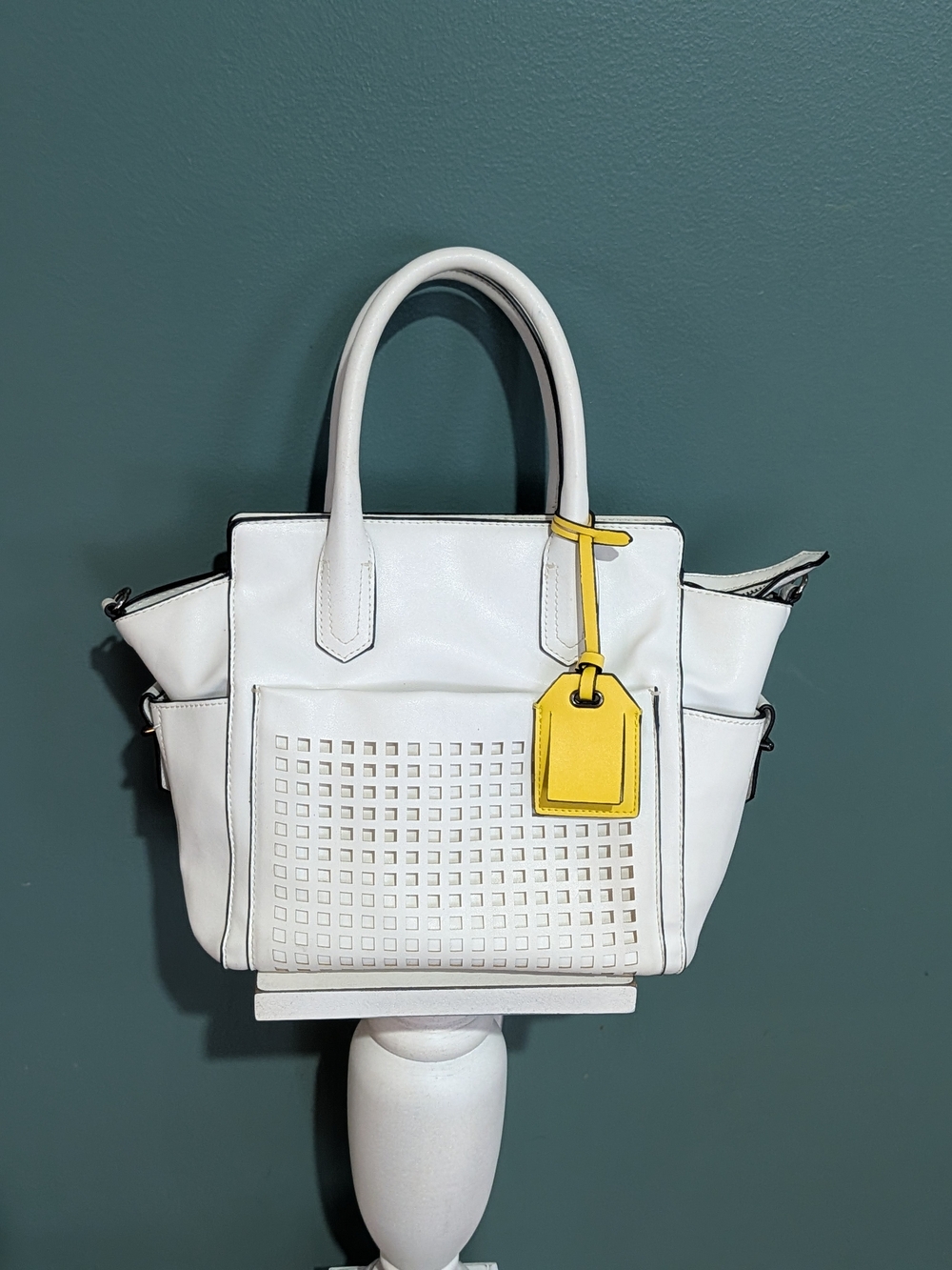 REED by Reed Krakoff White Atlantique Perforated Satchel Bag